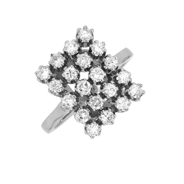 Bague vintage diamants 1 carat or blanc 5.55g Comme neuf -  reconditionné disponible sur Gemme Les Bijoux
